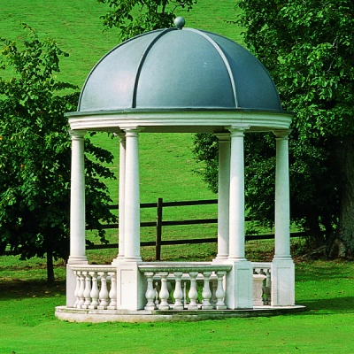 Ротонда тип 2, 6 колонн, диаметр 3450 мм Высота: 3410 мм, прямая, без купола, с тумбой