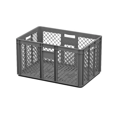 Евроконтейнер ЕСР-6432 перфорированный с открытыми ручками, 600х400х320 мм