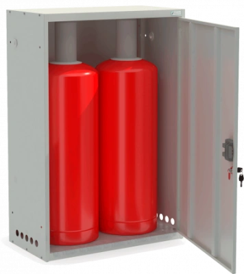 Шкаф для газовых баллонов ШГР 50-2 1100x740x385 мм Светло-серый