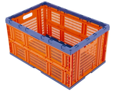 Складной ящик 600х400х310 с перфорированными стенками оранжевый