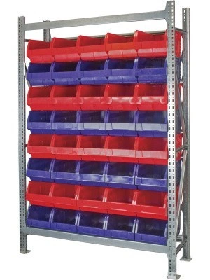 Комплект стеллажный модульный 2000x1310x400 / 8 ярусов с ящиком в количестве 40 штук., арт. КМС-11-2000/5004, код: 10521