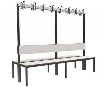 Скамейка с вешалкой для раздевалок «Фортран Дуо» двухсторонняя