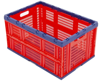 Складной ящик 600х400х310 с перфорированными стенками красный
