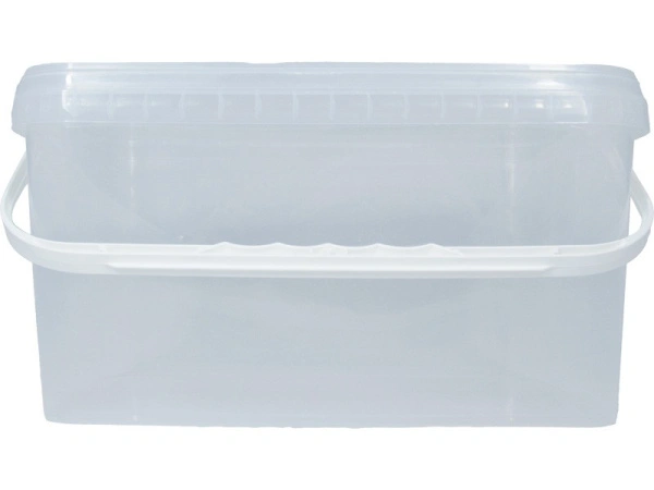 Ведро п/п 5,8л. прямоугольное, с прозрачной крышкой, с ручкой пластик, код: 37376