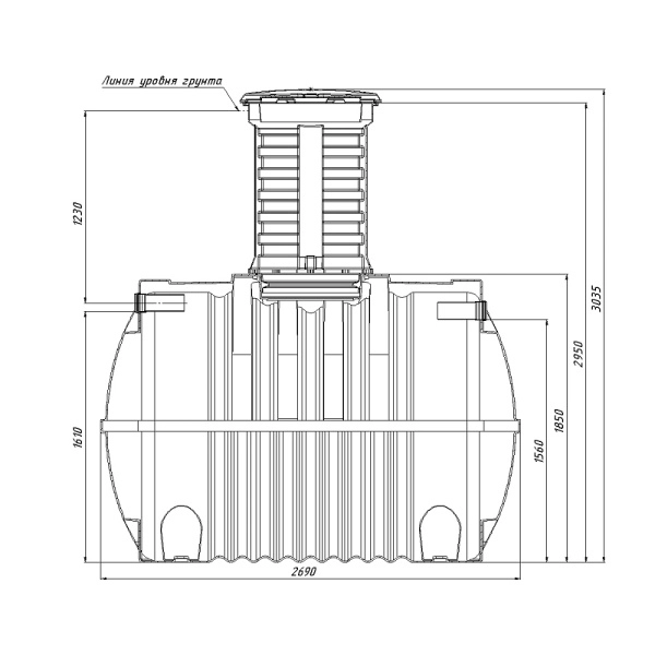 Емкость топливная подземная Rostok G 5600 л с горловиной 600 мм 