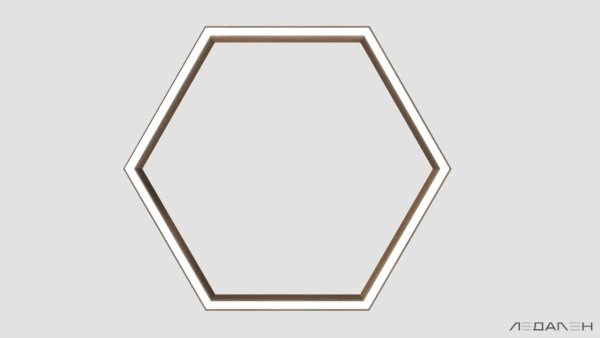 Шестиугольный светильник WOOD HEXAGON 6000K 80W, корпус Орех грецкий