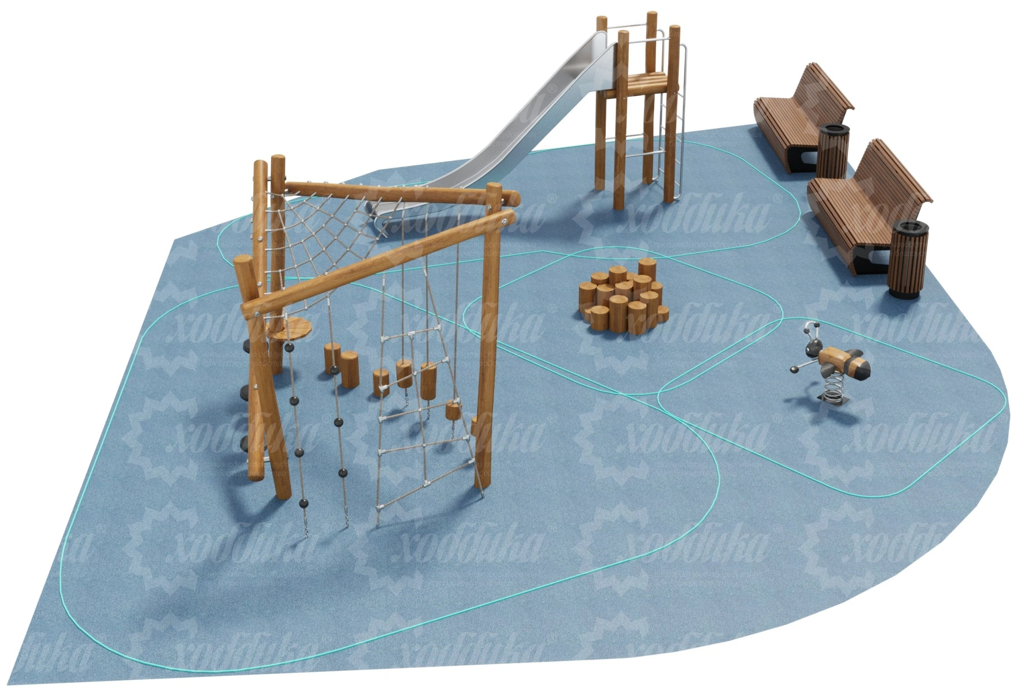 Малая детская площадка 90,4 м2 №1