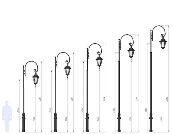 Фонарный столб А-10 со светильником 4,519 м