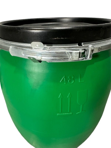 Бочка 48л. круглая, с крышкой и обручем, код: 35695