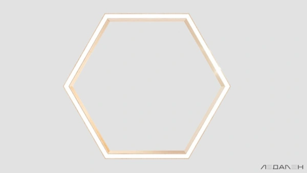 Шестиугольный светильник WOOD HEXAGON 6000K 80W, корпус Ясень белый