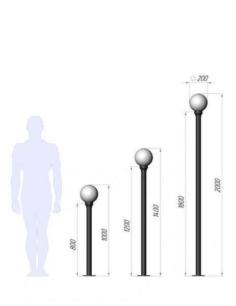 Столбик Т-01 со светильником 1,0 м