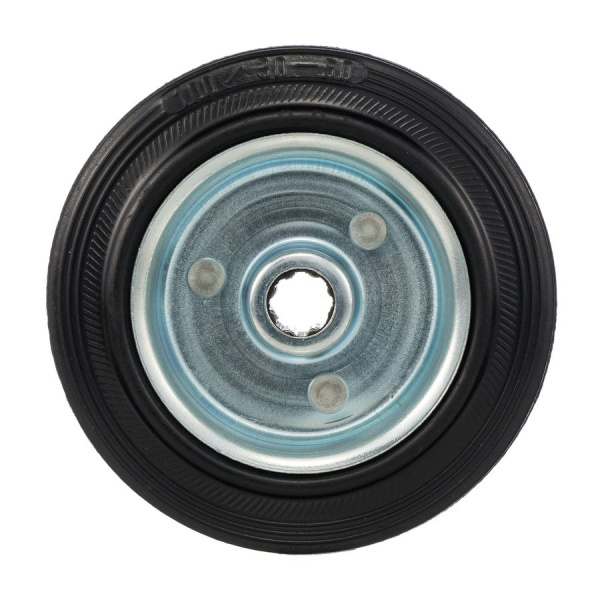 Колесо Стелла-техник 4000-100 диаметр 100мм, под ось 12мм, грузоподъемность 70кг, резина, металл